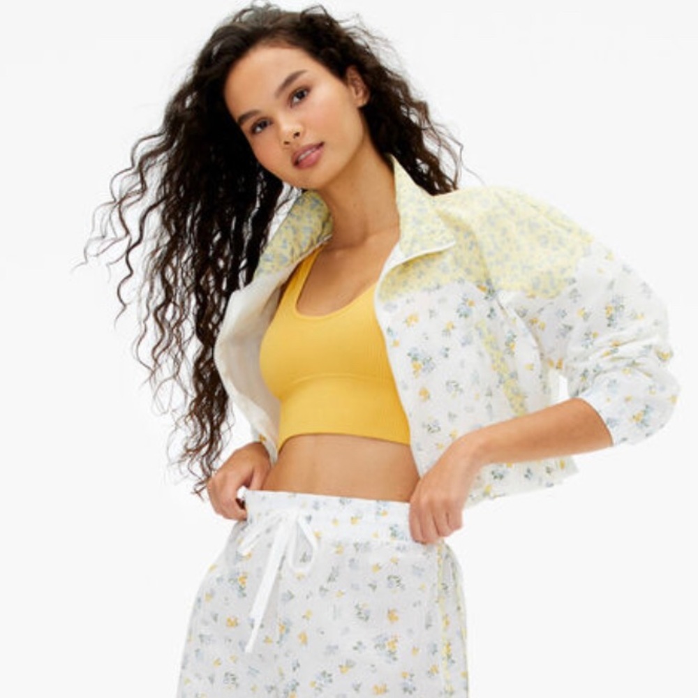 Aeropostale Floral Cropped Windbreaker
